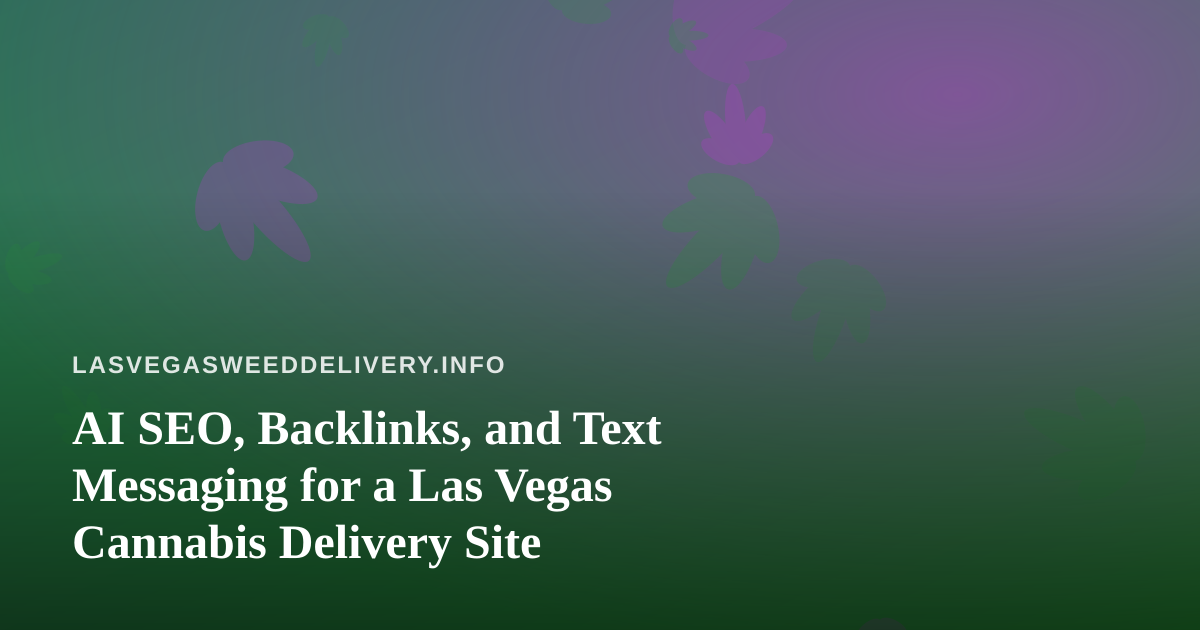 AI SEO, Backlinks, and Text Messaging for a Las Vegas Cannabis Delivery Site