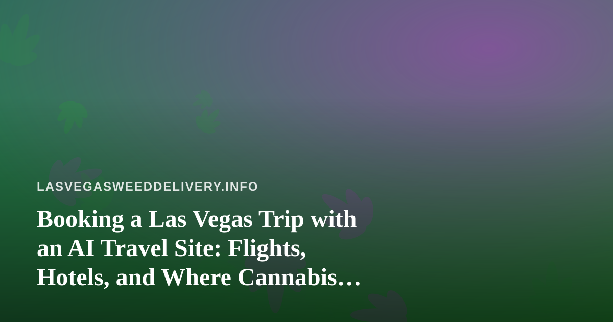 Booking a Las Vegas Trip with an AI Travel Site: Flights, Hotels, and Where Cannabis Delivery Fits