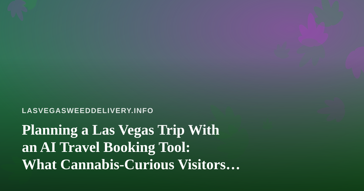 Planning a Las Vegas Trip With an AI Travel Booking Tool: What Cannabis-Curious Visitors Should Know
