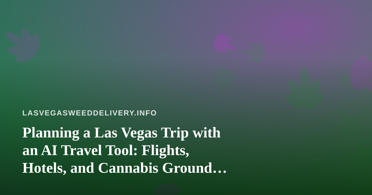 Planning a Las Vegas Trip with an AI Travel Tool: Flights, Hotels, and Cannabis Ground Rules