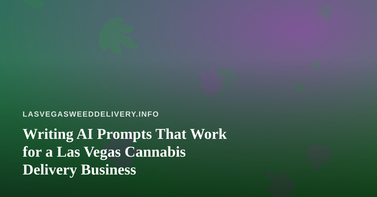 Writing AI Prompts That Work for a Las Vegas Cannabis Delivery Business