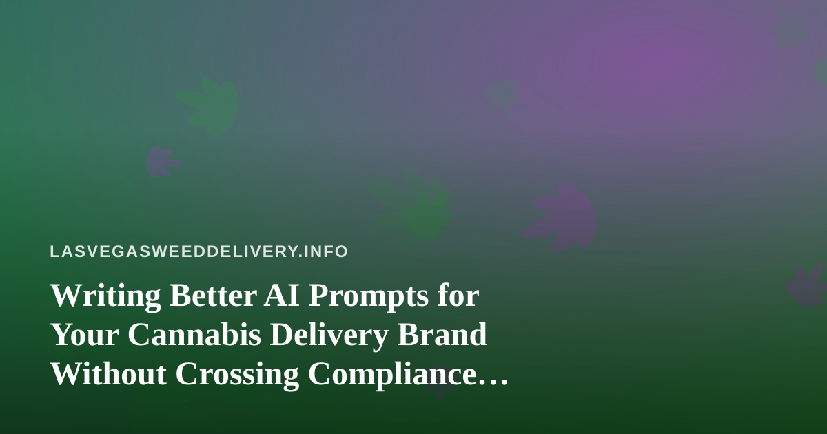 Writing Better AI Prompts for Your Cannabis Delivery Brand Without Crossing Compliance Lines